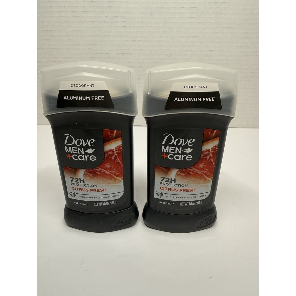 2 New Dove Men+Care Citrus Fresh Aluminum Free Deodorant - 3oz/85g